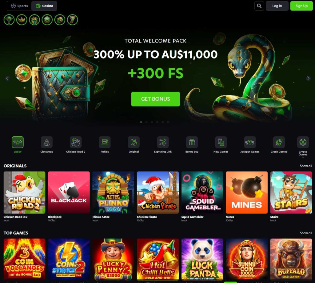 NeoSpin Online Casino Lobby