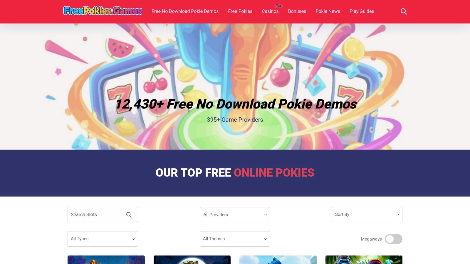 Free Pokies Games platform showcasing a selection of online pokies available for instant play.