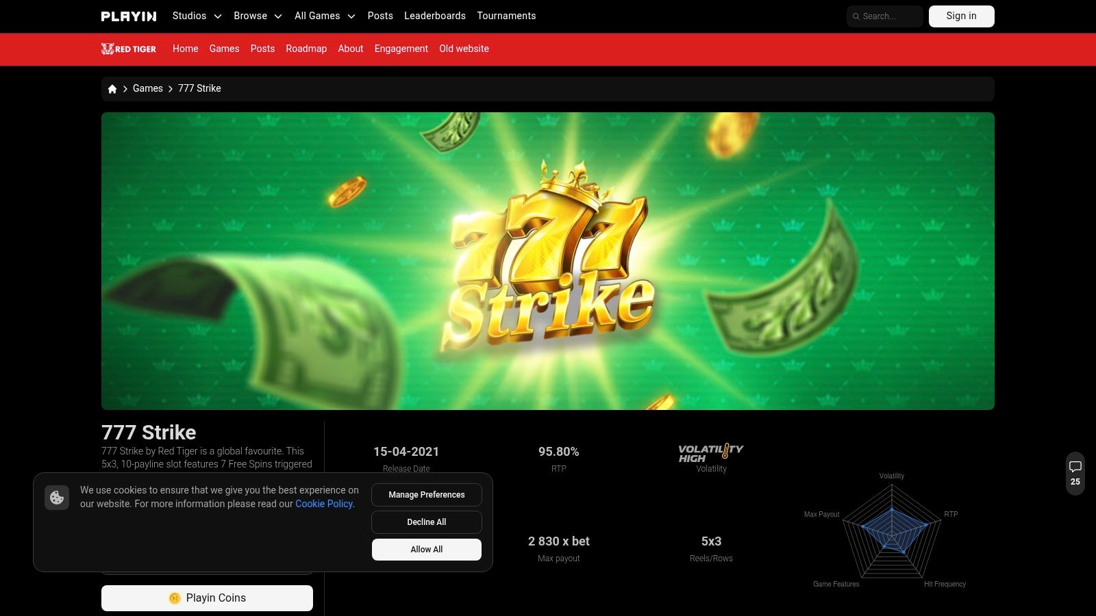 777 Strike, Red Tiger (Evolution)