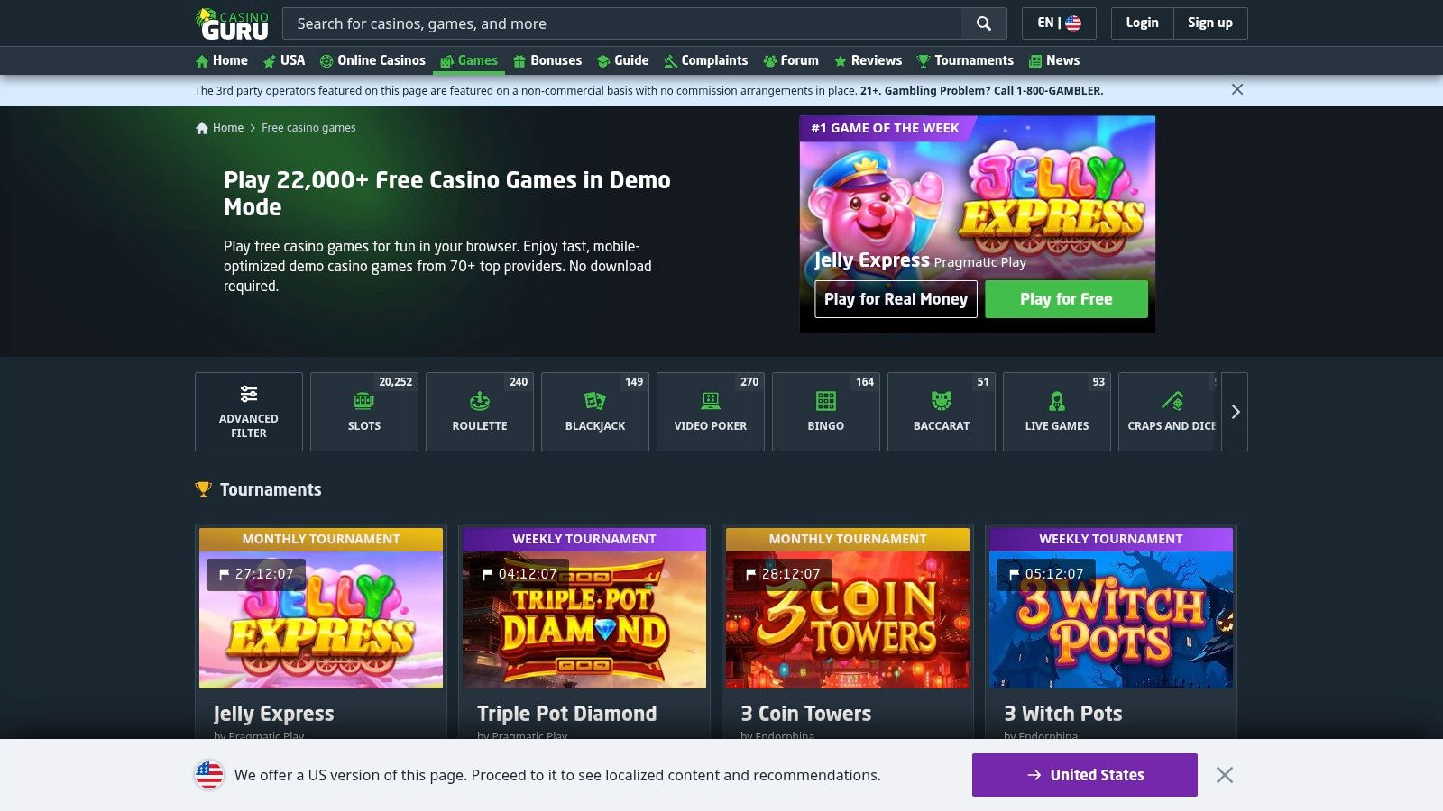 Casino Guru – Free Casino Games (with Mobile Filter)