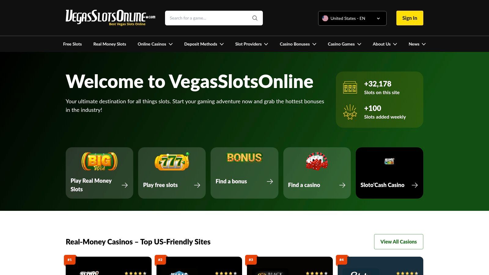 VegasSlotsOnline – 32,000+ Free Slot Demos