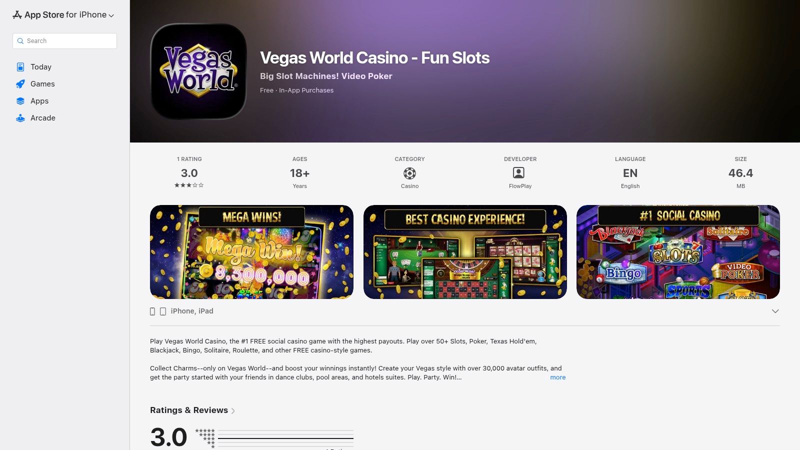 Screenshot from https://apps.apple.com/cy/app/vegas-world-casino-fun-slots/id587547471